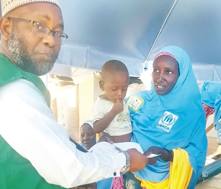 The United Nations High Commission for Refugees has received seven Million Naira from a charity organisation, Jaiz charity and development foundation, to support care for the internally displaced in the North East.